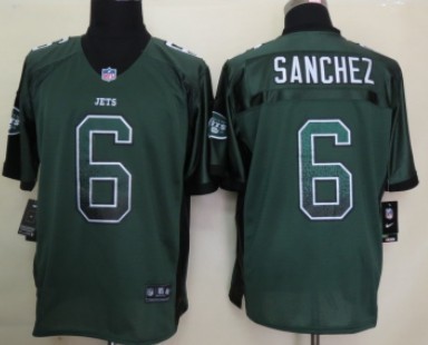 Nike New York Jets #6 Mark Sanchez Drift Fashion Green Elite Jersey