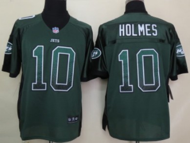 Nike New York Jets #10 Santonio Holmes Drift Fashion Green Elite Jersey