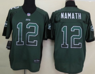 Nike New York Jets #12 Joe Namath Drift Fashion Green Elite Jersey