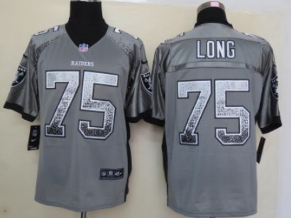 Nike Oakland Raiders #75 Howie Long Drift Fashion Gray Elite Jersey