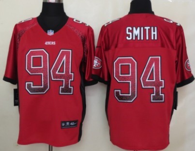 Nike San Francisco 49ers #94 Justin Smith Drift Fashion Red Elite Jersey