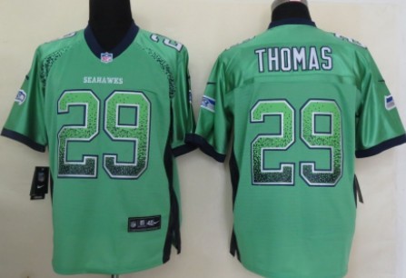 Nike Seattle Seahawks #29 Earl Thomas Drift Fashion Green Elite Jersey