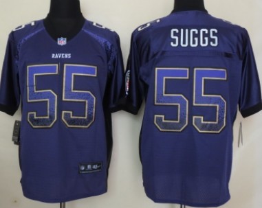 Nike Baltimore Ravens #55 Terrell Suggs Drift Fashion Purple Elite Jersey