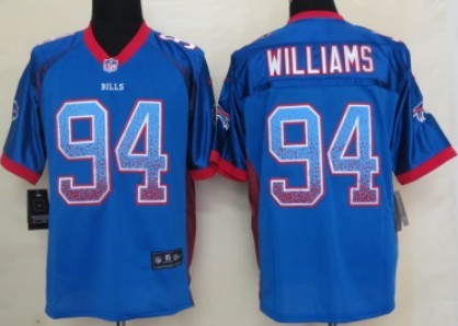 Nike Buffalo Bills #94 Mario Williams Drift Fashion Blue Elite Jersey