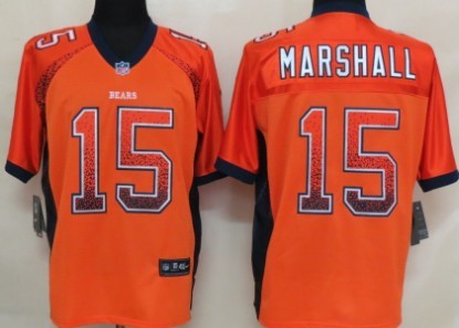 Nike Chicago Bears #15 Brandon Marshall Drift Fashion Orange Elite Jersey