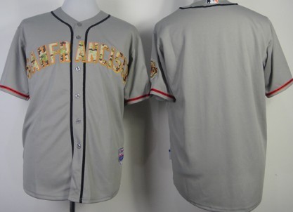 Men's San Francisco Giants Customized Gray With Camo Jersey 