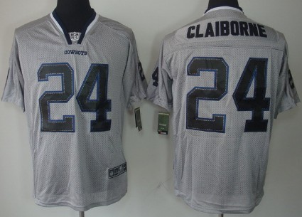 Nike Dallas Cowboys #24 Morris Claiborne Lights Out Gray Elite Jersey 