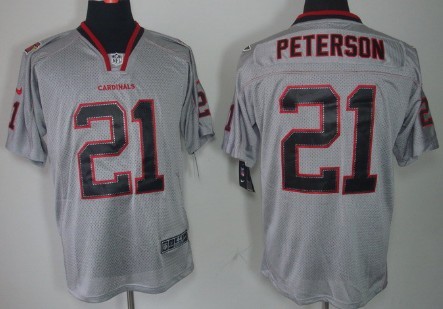 Nike Arizona Cardinals #21 Patrick Peterson Lights Out Gray Elite Jersey