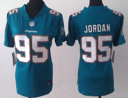 Nike Miami Dolphins #95 Dion Jordan 2013 Green Game Womens Jersey