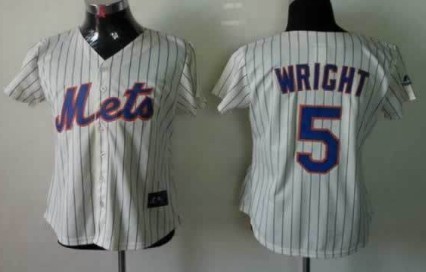 New York Mets #5 David Wright Cream Womens Jersey