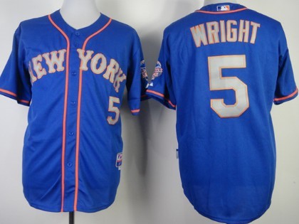 New York Mets #5 David Wright Blue With Gray Jersey 