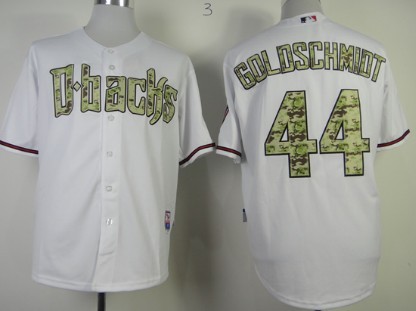 Arizona Diamondbacks #44 Paul Goldschmidt White With Camo Jersey 