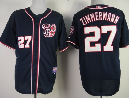 Washington Nationals #27 Jordan Zimmermann Navy Blue Jersey