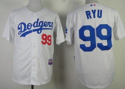 Los Angeles Dodgers #99 Hyun-Jin Ryu White Jersey 