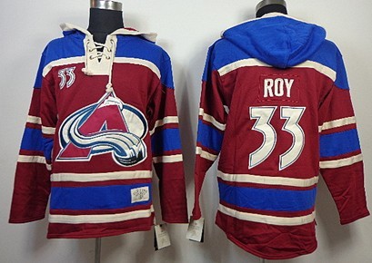 Old Time Hockey Colorado Avalanche #33 Patrick Roy Red Hoodie