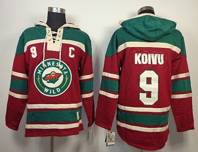 Old Time Hockey Minnesota Wild #9 Mikko Koivu Red Hoodie