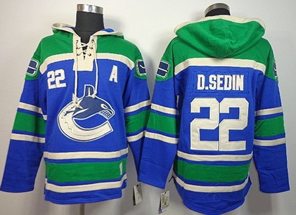 Old Time Hockey Vancouver Canucks #22 Daniel Sedin Blue Hoodie