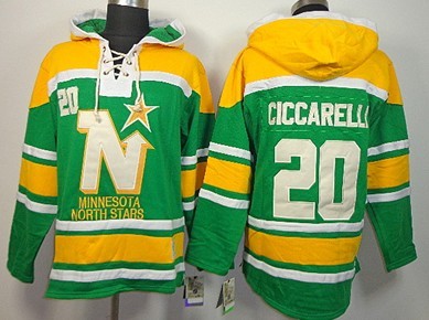 Old Time Hockey Dallas Stars #20 Dino Ciccarelli Green Hoodie