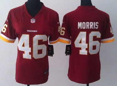 Nike Washington Redskins #46 Alfred Morris Red Game Womens Jersey