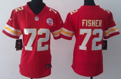 Nike Kansas City Chiefs #72 Eric Fisher Red Game Womens Jersey