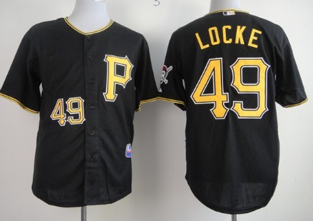 Pittsburgh Pirates #49 Jeff Locke Black Jersey 