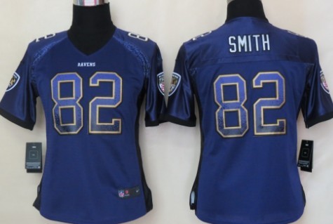 Nike Baltimore Ravens #82 Torrey Smith Drift Fashion Purple Womens Jersey