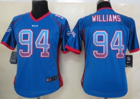 Nike Buffalo Bills #94 Mario Williams Drift Fashion Blue Womens Jersey 