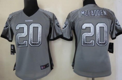 Nike Oakland Raiders #20 Darren McFadden Drift Fashion Gray Womens Jersey 