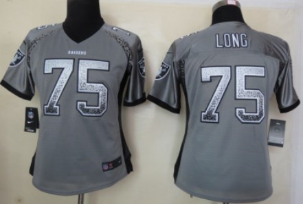 Nike Oakland Raiders #75 Howie Long Drift Fashion Gray Womens Jersey 