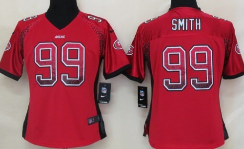 Nike San Francisco 49ers #99 Aldon Smith Drift Fashion Red Womens Jersey 