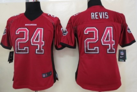 Nike Tampa Bay Buccaneers #24 Darrelle Revis Drift Fashion Red Womens Jersey 