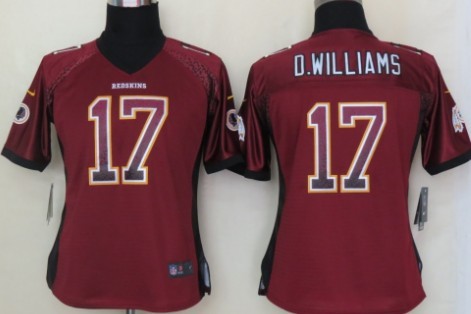 Nike Washington Redskins #17 Doug Williams Drift Fashion Red Womens Jersey 