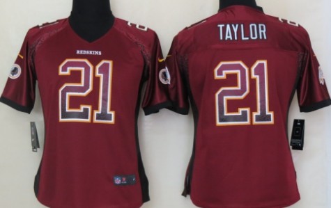 Nike Washington Redskins #21 Sean Taylor Drift Fashion Red Womens Jersey 