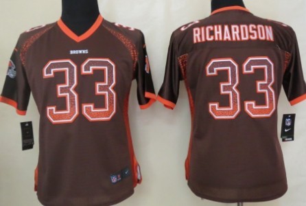 Nike Cleveland Browns #33 Trent Richardson Drift Fashion Brown Womens Jersey 