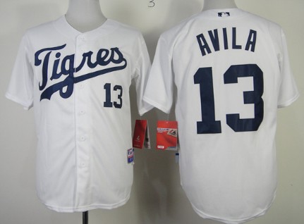 Detroit Tigers #13 Alex Avila 2013 White Jersey