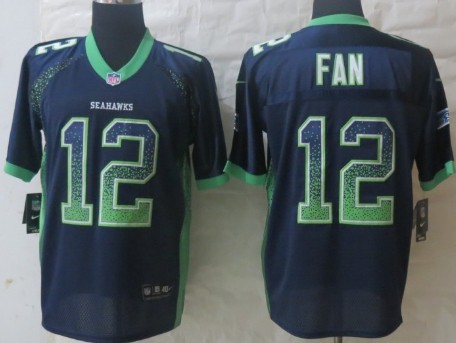 Nike Seattle Seahawks #12 Fan Drift Fashion Blue Elite Jersey