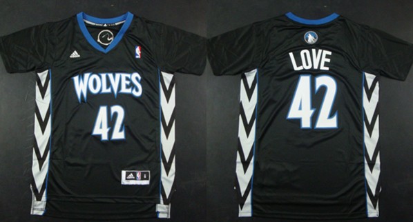 Minnesota Timberwolves #42 Kevin Love Revolution 30 Swingman 2014 Black Jersey 