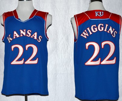 Kansas Jayhawks #22 Andrew Wiggins Blue Jersey