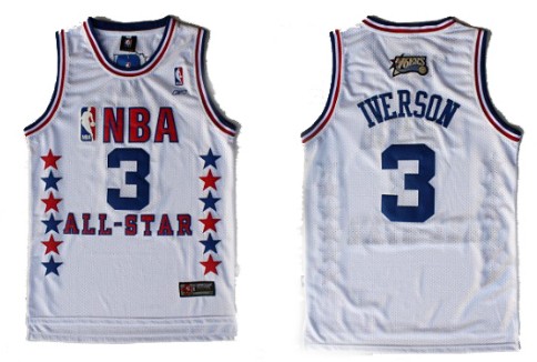 NBA 2003 All-Star #3 Allen Iverson White Swingman Throwback Jersey 