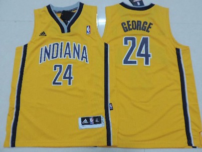 Indiana Pacers #24 Paul George Yellow Kids Jersey