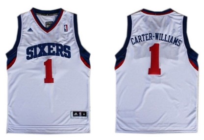 Philadelphia 76ers #1 Michael Carter -Williams Revolution 30 Swingman White Jersey 