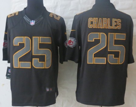 Nike Kansas City Chiefs #25 Jamaal Charles Black Impact Limited Jersey