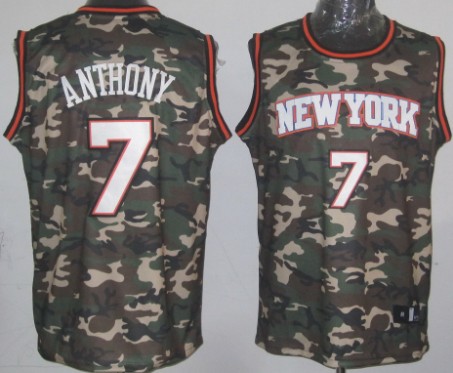 New York Knicks #7 Carmelo Anthony Camo Fashion Jersey