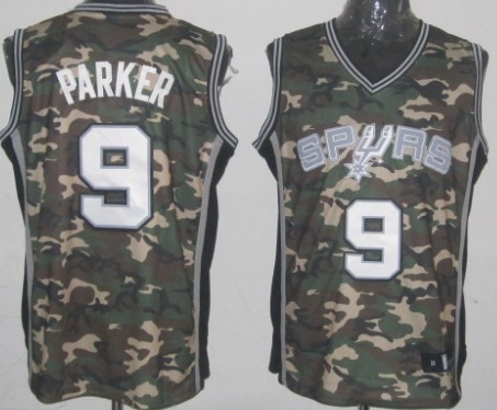 San Antonio Spurs #9 Tony Parker Camo Fashion Jersey