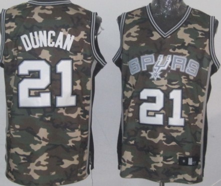 San Antonio Spurs #21 Tim Duncan Camo Fashion Jersey