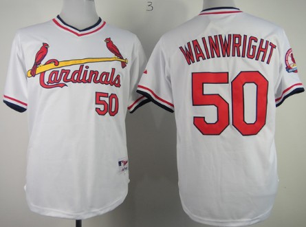 St. Louis Cardinals #50 Adam Wainwright 1982 White Pullover Jersey