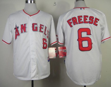 LA Angels of Anaheim #6 David Freese White Jersey 