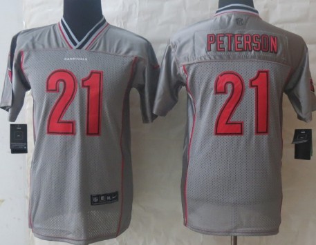 Nike Arizona Cardinals #21 Patrick Peterson 2013 Gray Vapor Kids Jersey 