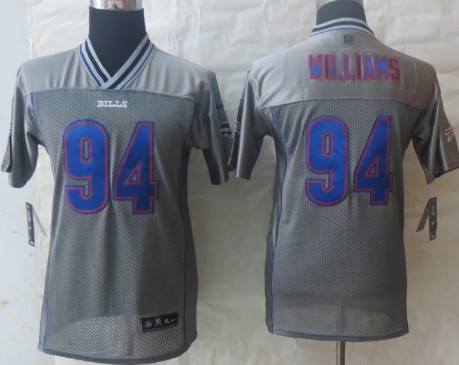 Nike Buffalo Bills #94 Mario Williams 2013 Gray Vapor Kids Jersey