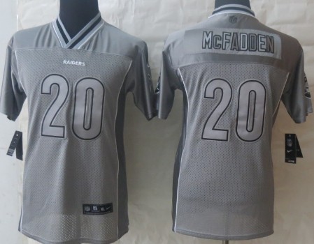 Nike Oakland Raiders #20 Darren McFadden 2013 Gray Vapor Kids Jersey 